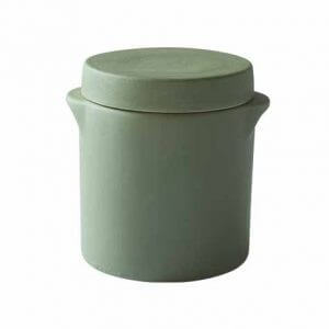 Boite cylindrique 1L vert mousse de la Manufacture de Digoin